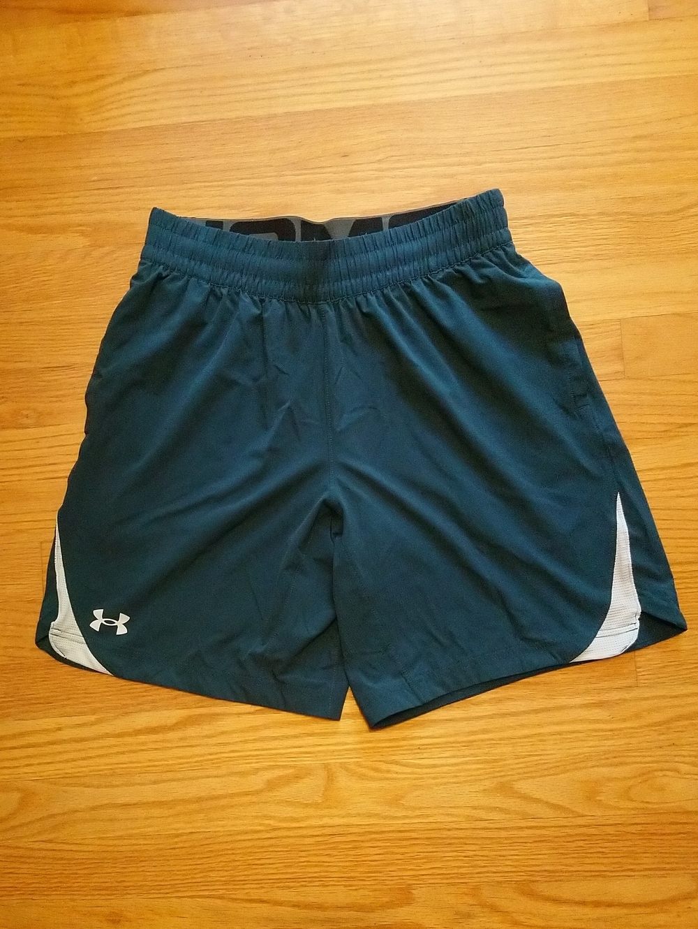 Under Armour Men's Teal Athletic Shorts with White Accents